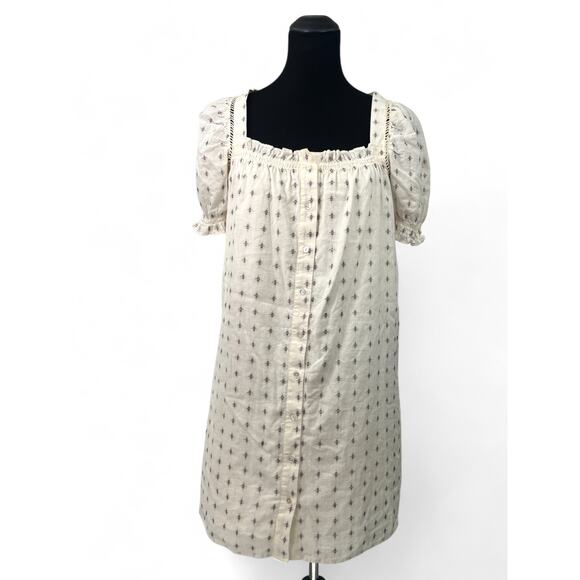 Anthropologie Dresses & Skirts - ANTHROPOLOGIE DRA | S | Cream and Embroidery Peasant Dress Puff Shoulder